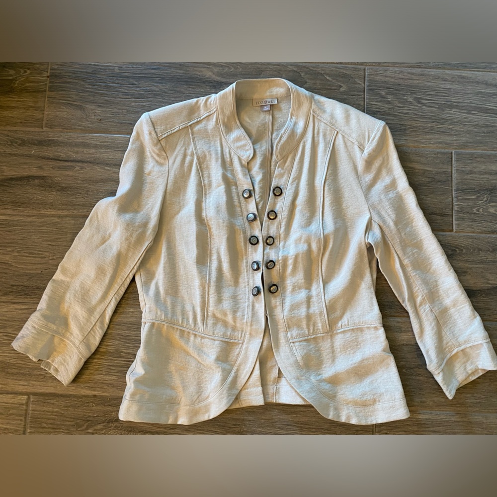 Elegant Cream Women's Jacket By Roz & Ali Med